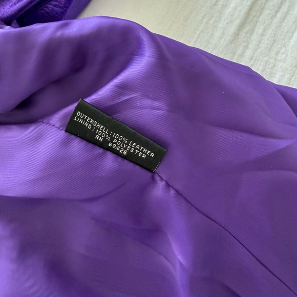 Vintage 90s Wilsons Maxima Metallic Purple Leather Jacket - Picture 5 of 8